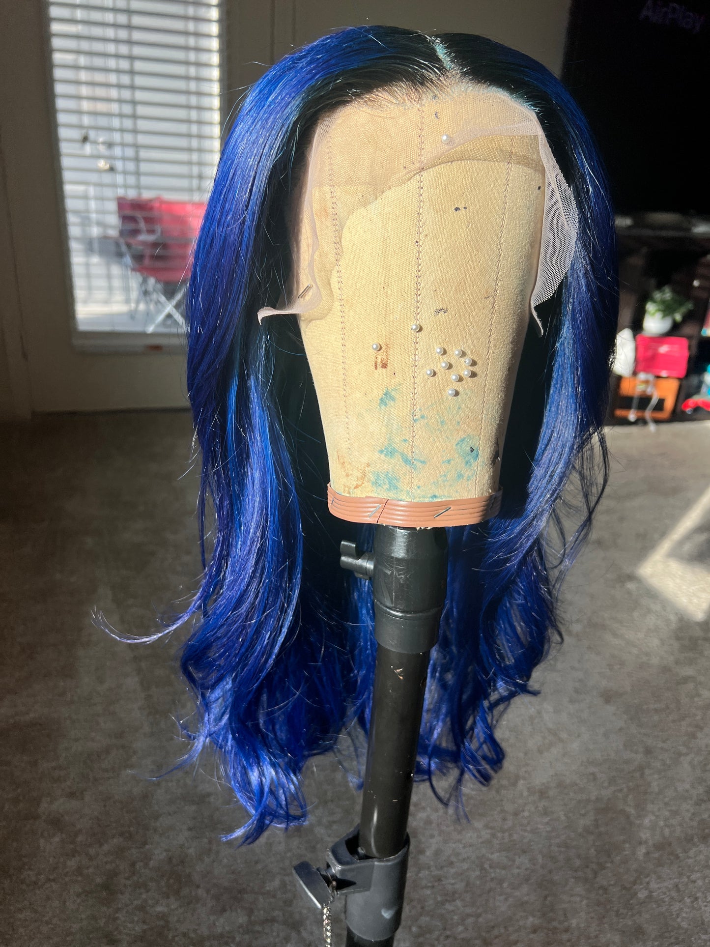 18" Full Lace Blue Wig