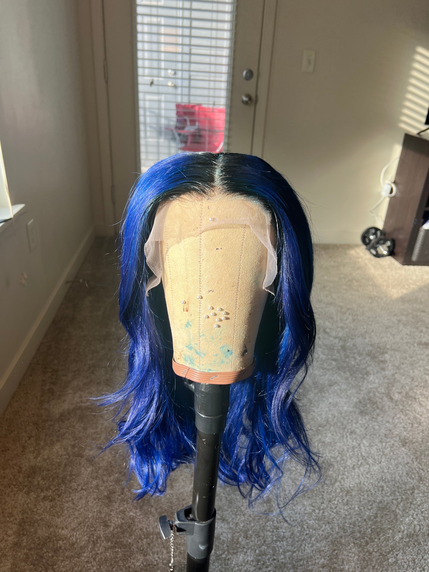 18" Full Lace Blue Wig