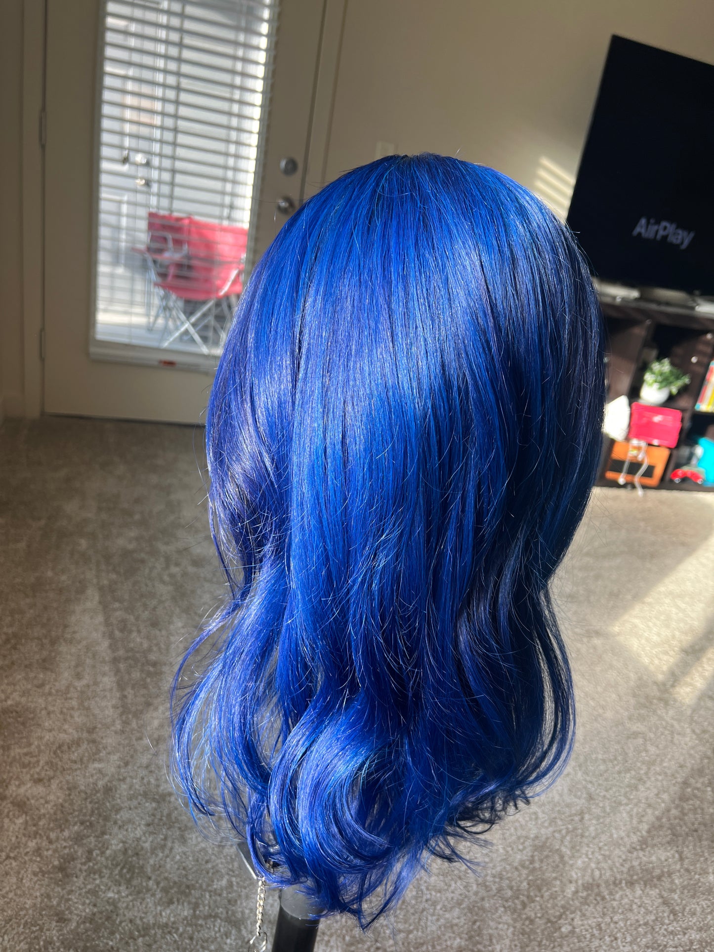 18" Full Lace Blue Wig